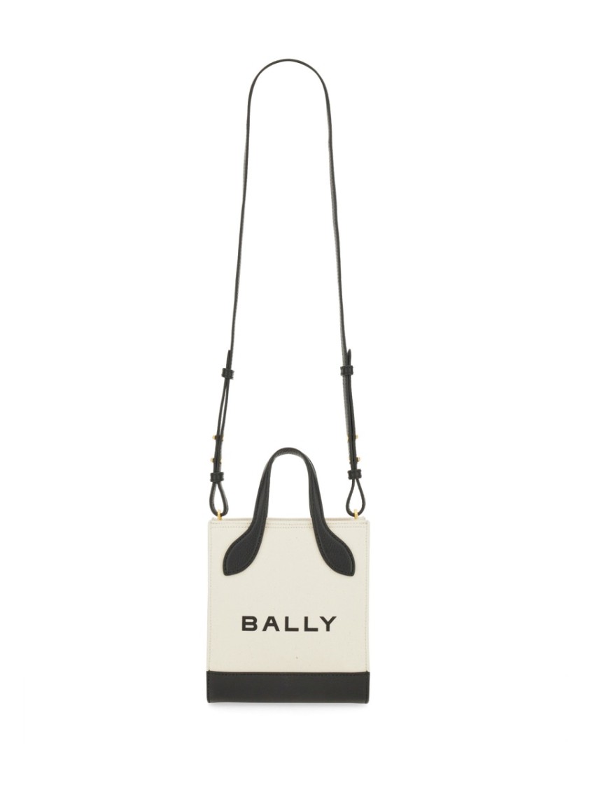Shop Bally Structured Bag With Detachable Strap And Bold Logo