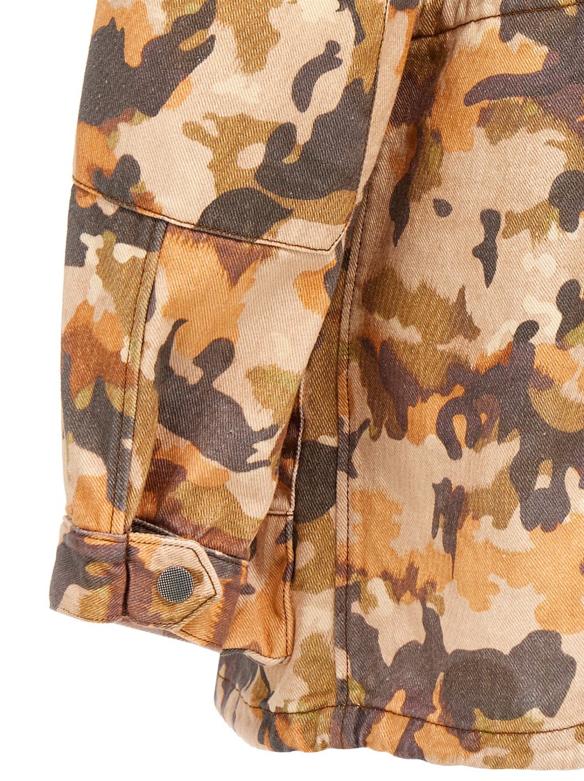 Isabel Marant 'camouflage Utility' Jacket Drawstring In Brown