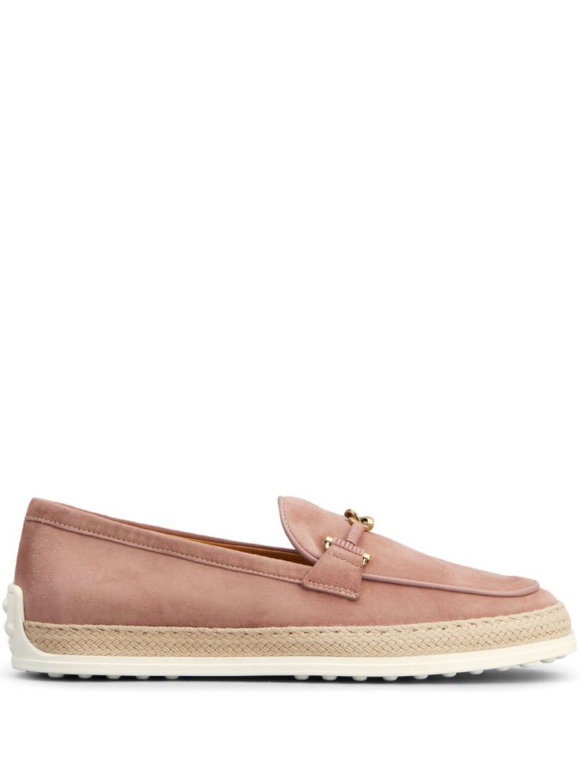Shop Tod's Slip-on Flat Shoes With Woven Accent