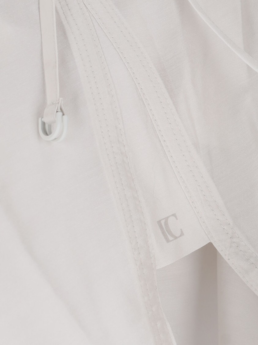 Low Classic White Shirt With Classic Collar And Rear Strap In Tech Fabric Woman In Neutrals