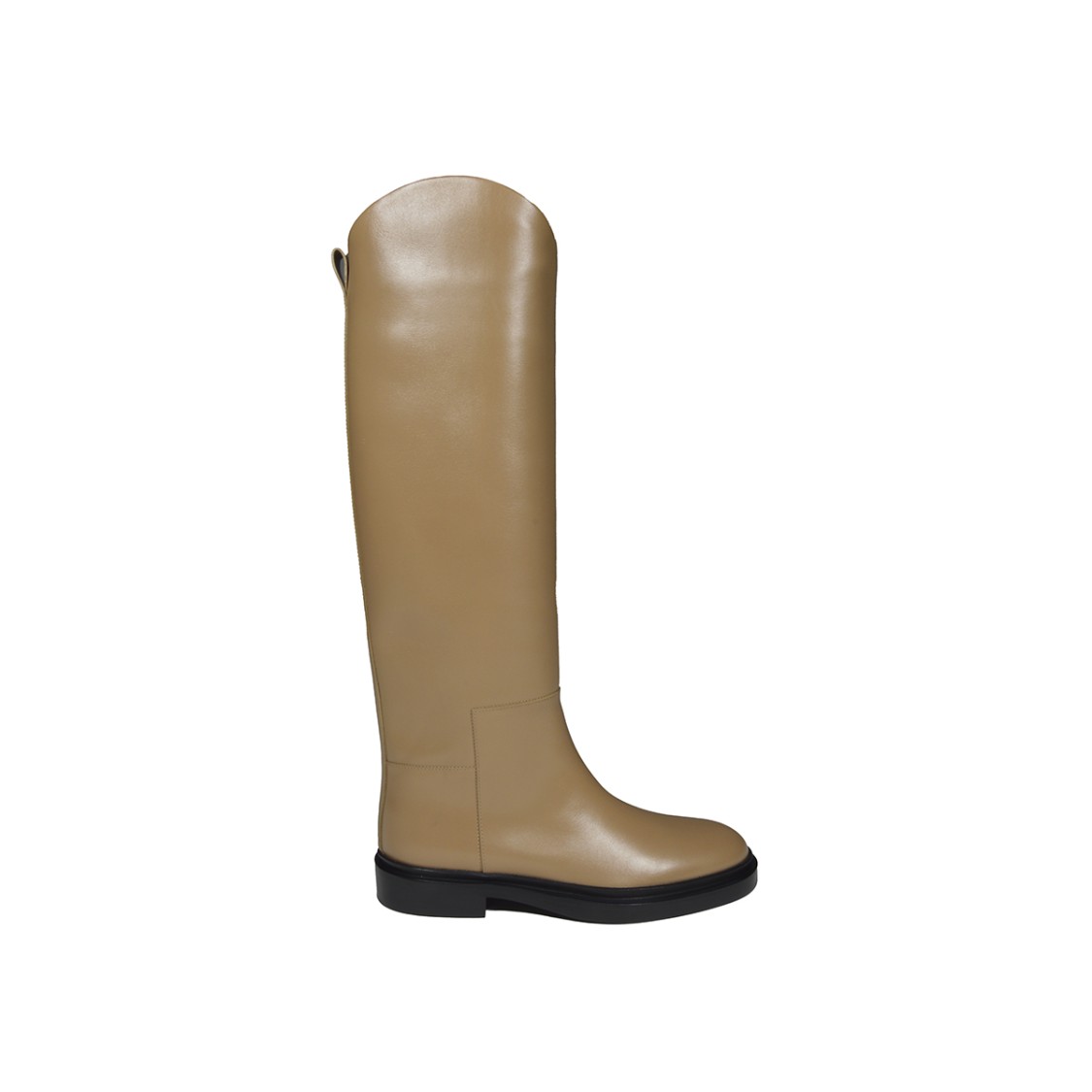Jil Sander Almond-toe Knee-length Boots In Brown