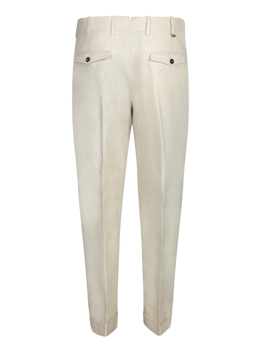 Pt Torino Cotton-linen Blend Trousers With Modern Tailoring