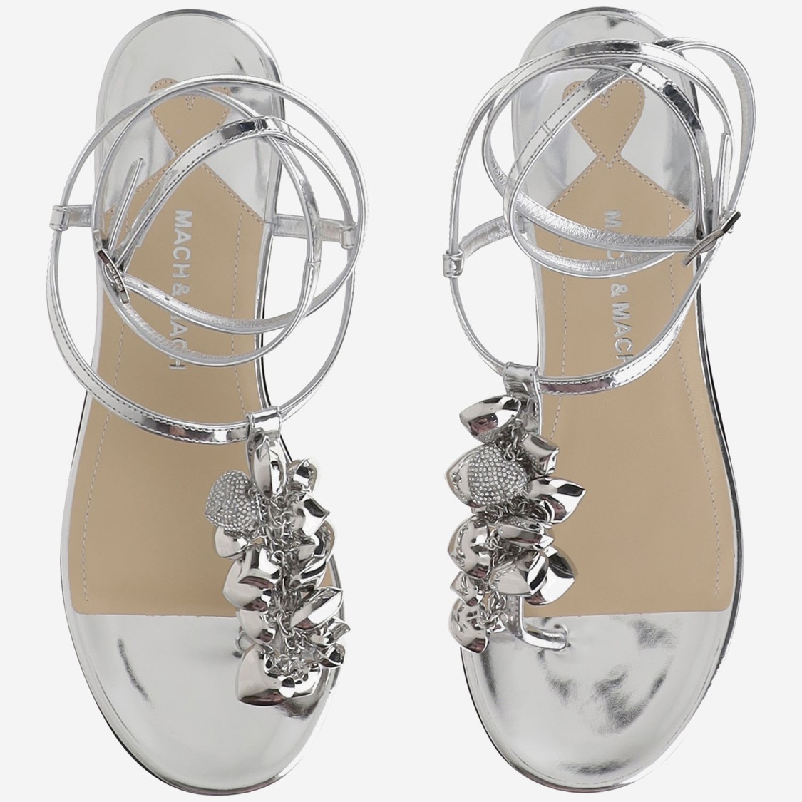 Mach&mach Sandal With Metallic Decoration In Silver