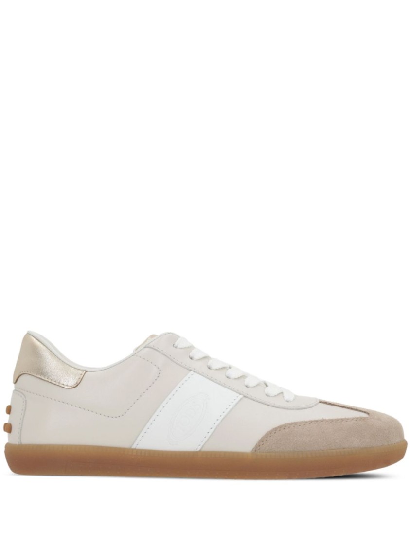 Tod's Calfskin And Goat Leather Sneakers In White