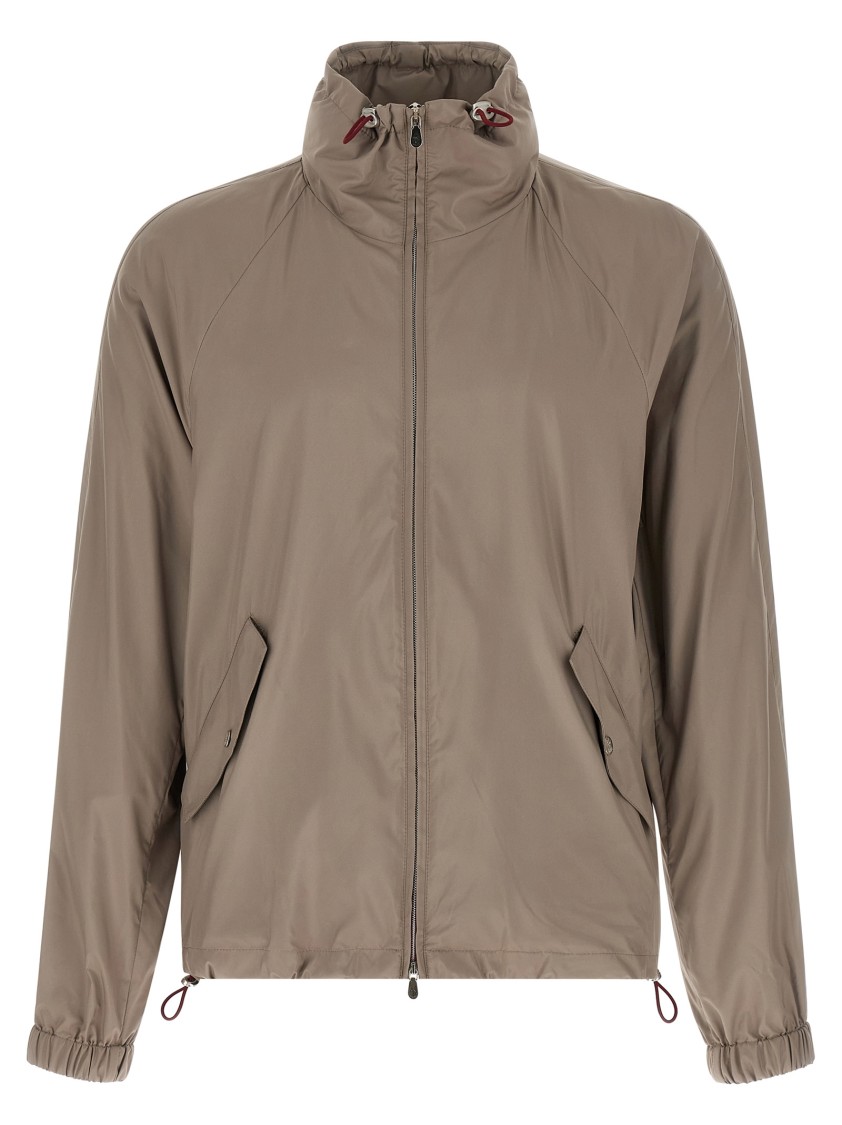Brunello Cucinelli Foldable Unlined Jacket Puffer Jackets Gray In Brown