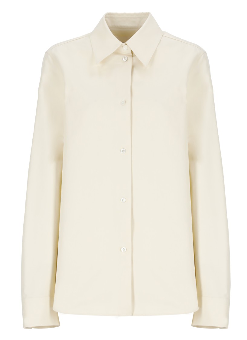 Jil Sander Silk And Viscose Rayon Shirt In Neutrals