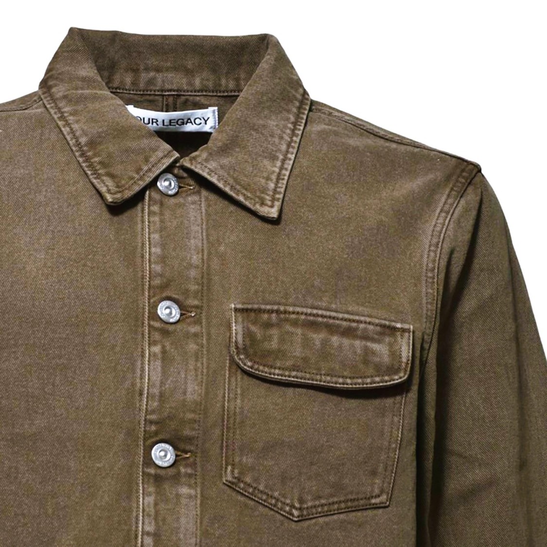 Our Legacy Rebirth Denim Jacket Featuring Chest Pocket In Brown