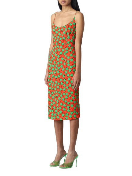 オールインワン・サロペット Moschino Cherry Print Viscose Dress With Back Slit Moschino Cherry Print Viscose Dress With Back Slit | THE LIST