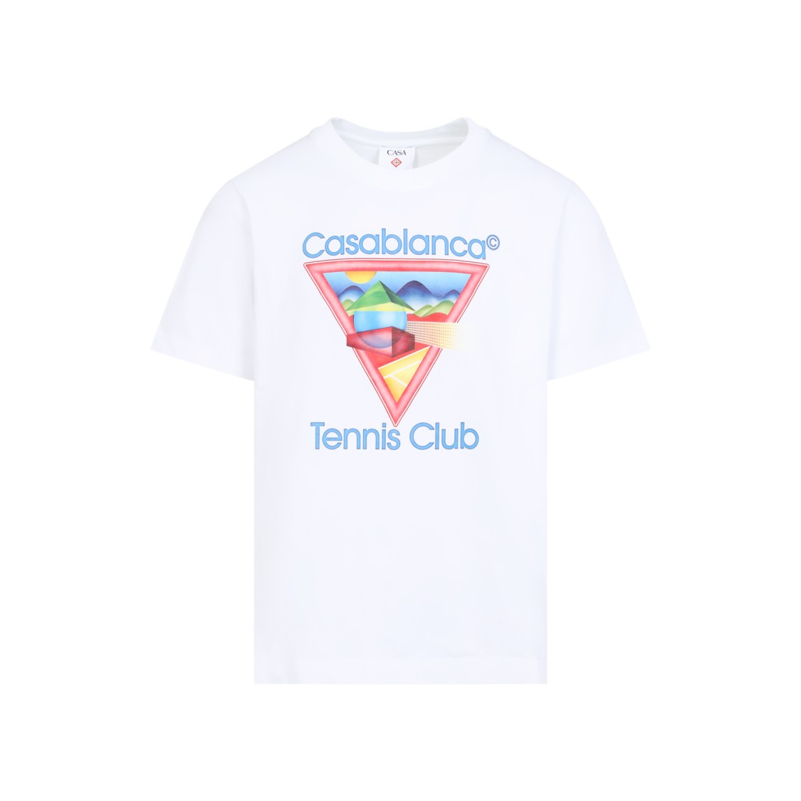 Casablanca Cotton Crew Neck T-shirt With Graphic Print In White