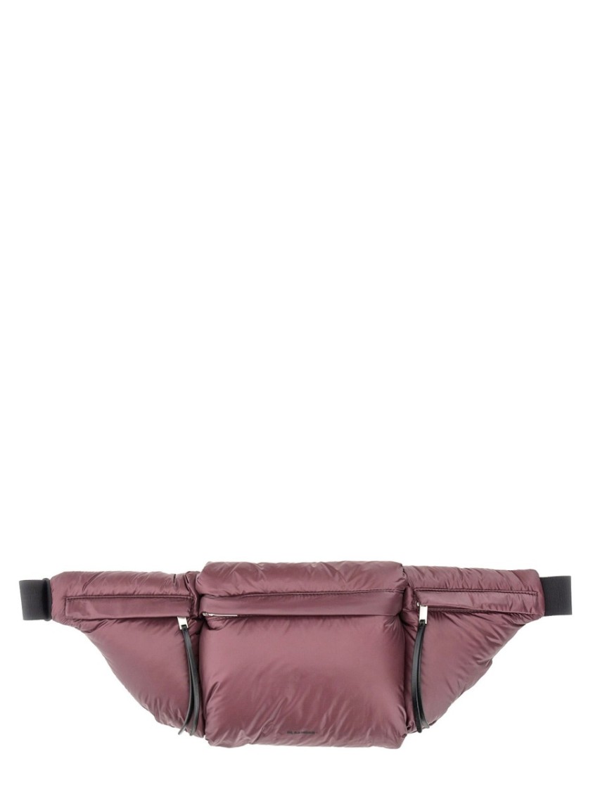 Jil Sander Quilted Padded Pouch With Adjustable Straps In Pink