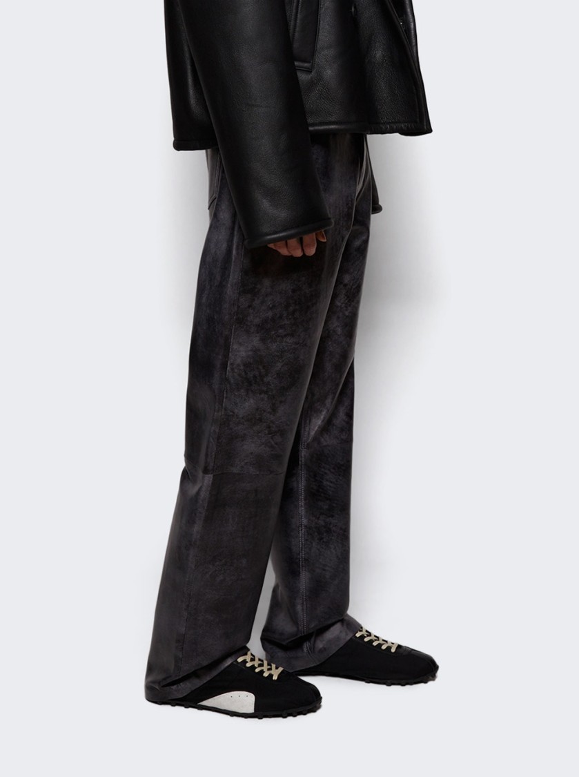 Maison Margiela Sprinters Branded Canvas And Suede Low-top Trainers