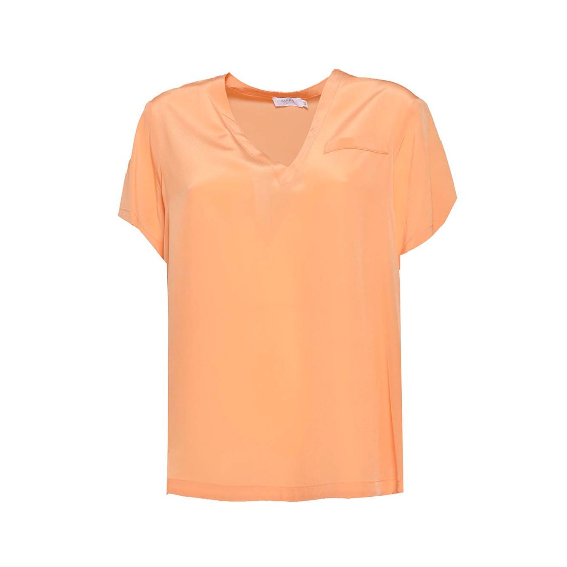 BARBA NAPOLI BARBA PEACH SILK V-NECK BLOUSE