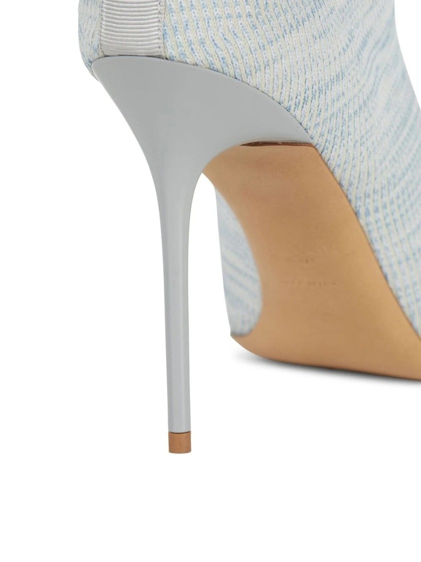 Balmain Skye-knit Ankle Boot In Blue