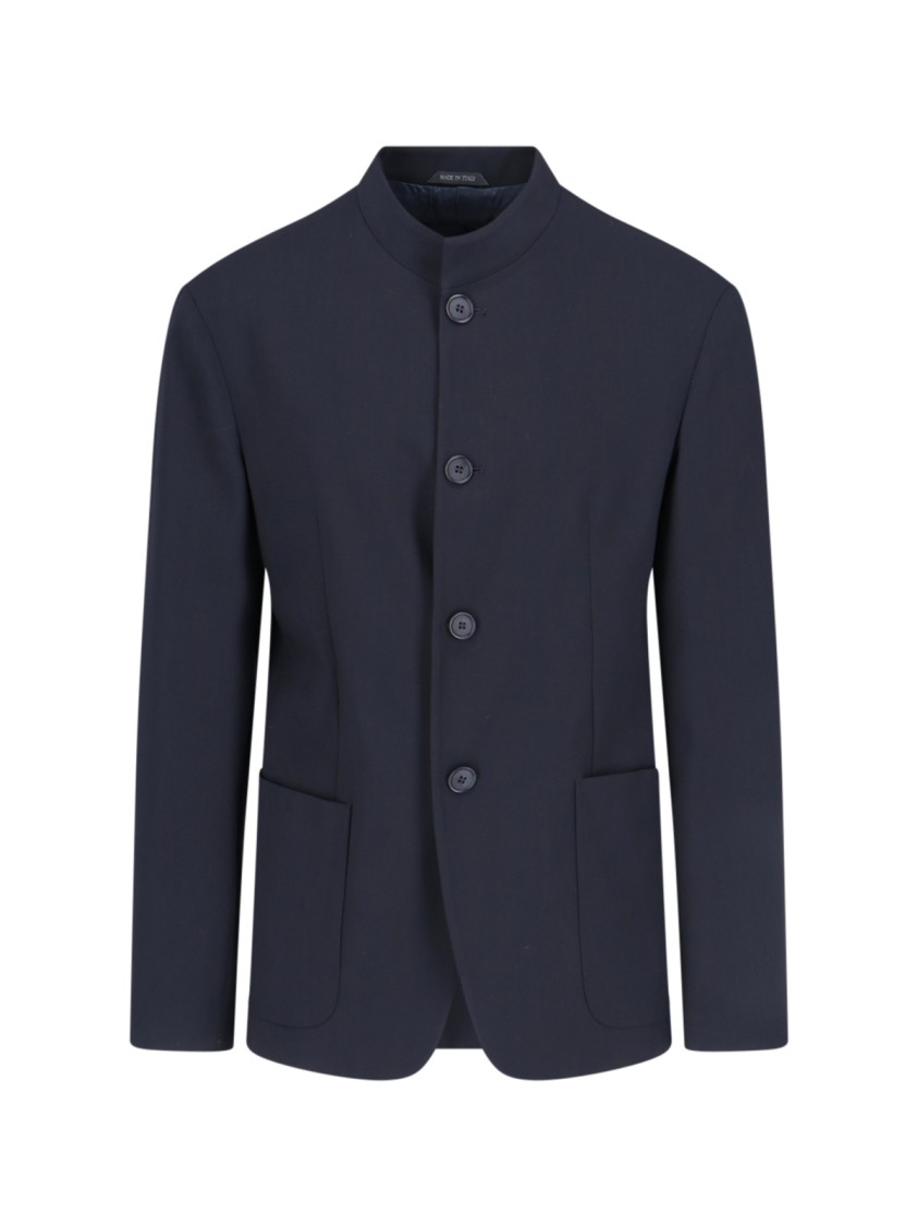 Giorgio Armani Tailored Jacket Front Pockets In Blue