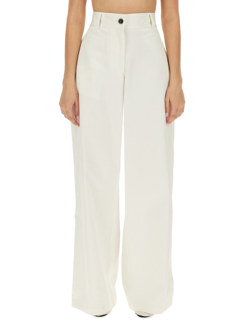 Jil Sander High-waisted Wide Leg Pants With Clean Lines In White