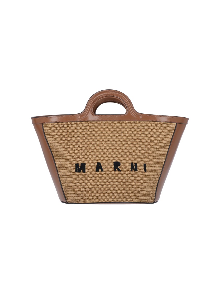 Marni Small "Tropicalia" Tote Bag  Brown