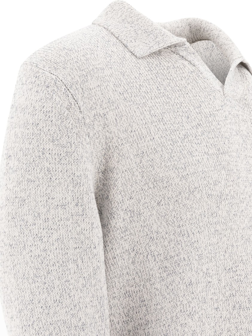 Zanone Textured Knit Polo Shirt In Soft Cotton-polyamide Blend In Gray