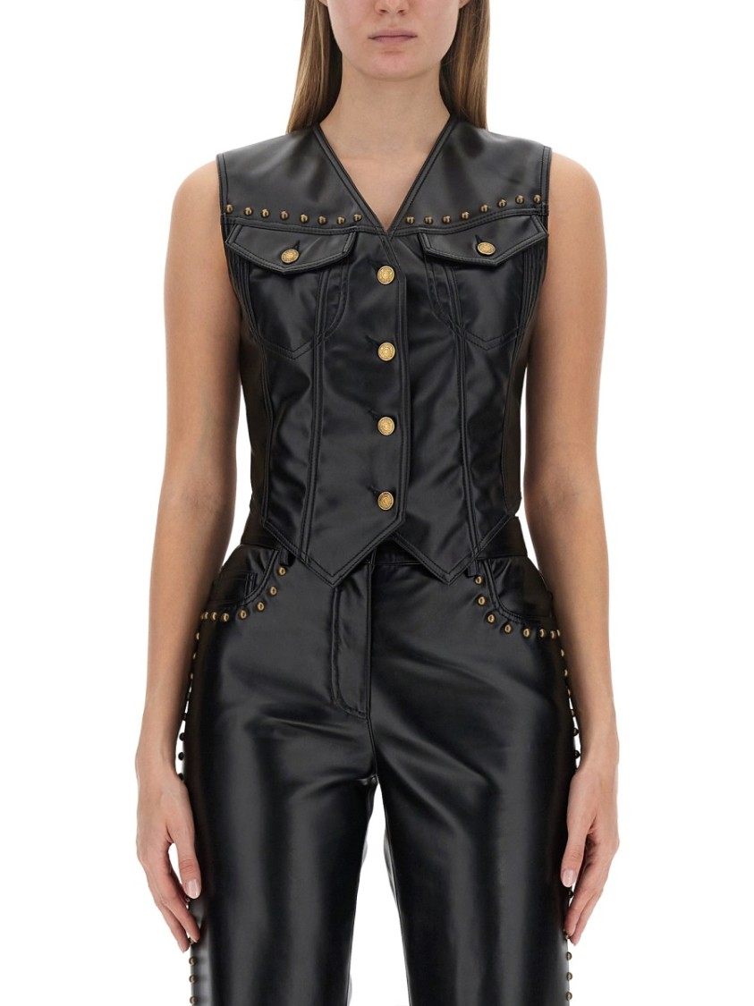 Moschino Rivet Detail Vest In Black