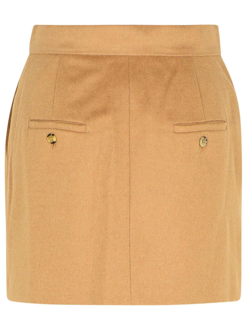 Max Mara Ancella Straight Hem Mini Skirt In Brown