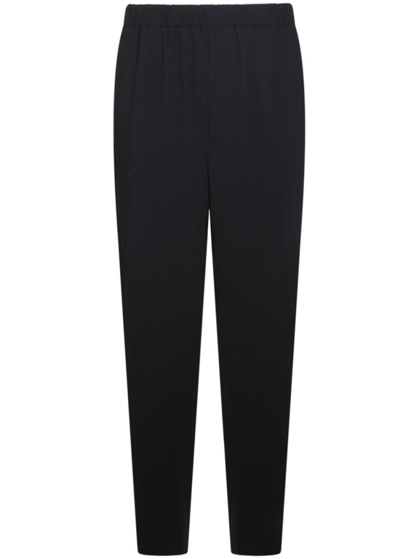Giorgio Armani Tapered Trousers With Elastic Waistband And Pockets In Black