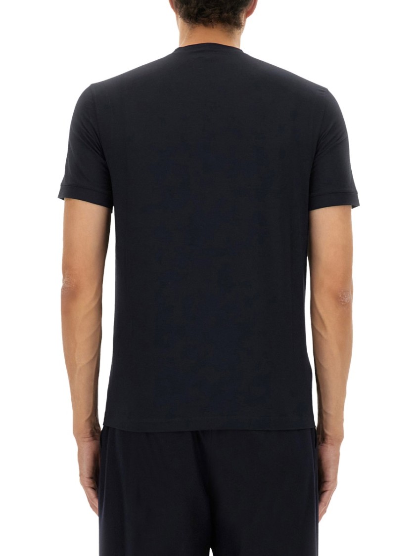 Giorgio Armani Men Signature Logo T-shirt In Black