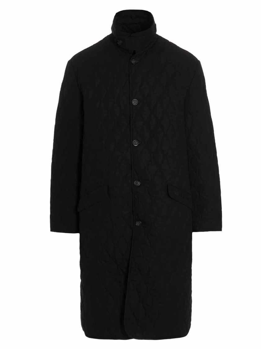 Vtmnts 'quilted Texture Flap Pocket Coat' In Black