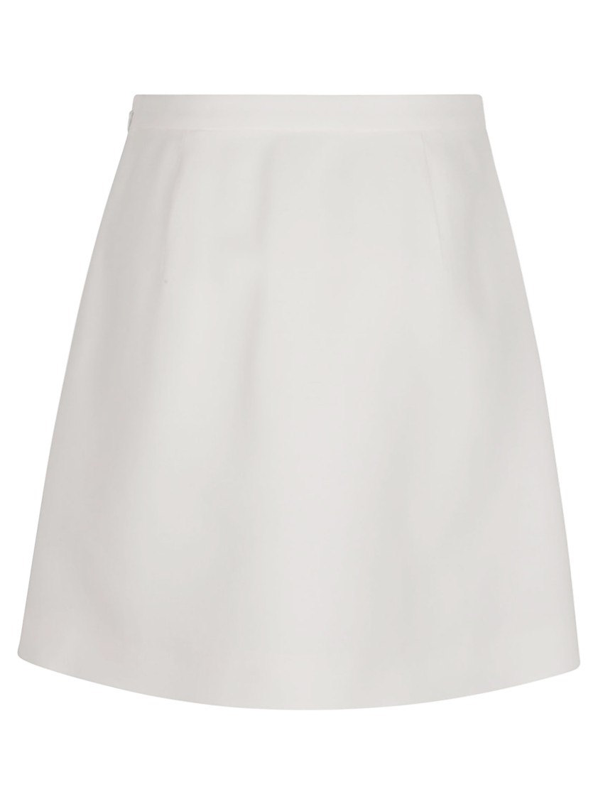 Valentino Solid A-line Skirt Embellished In White