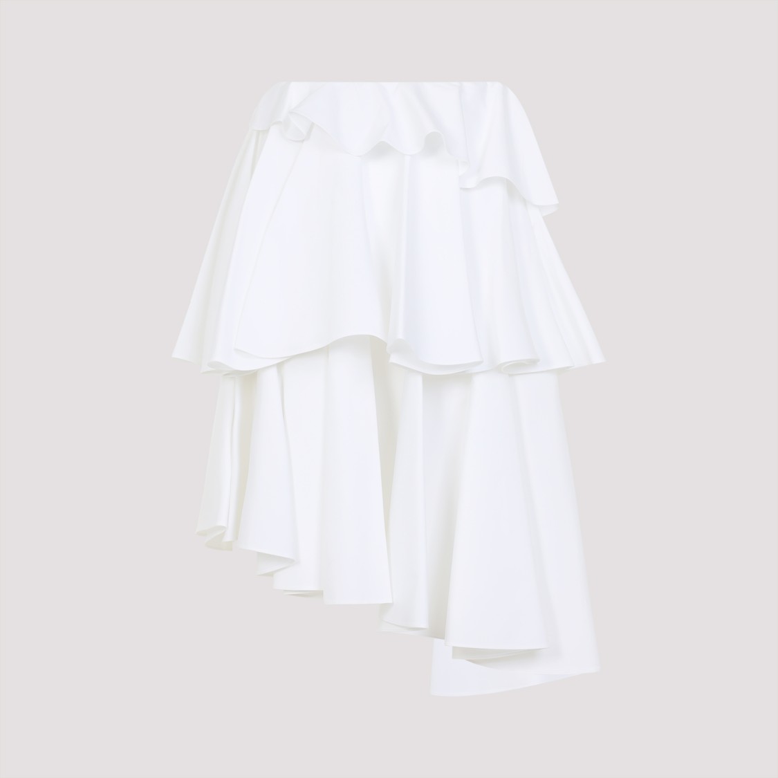 Shop Alaïa Layered White Skirt With Cascading Ruffles