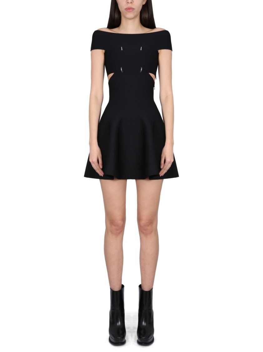 Alexander Mcqueen Alexander Mc Queen Mini Dress With Bare Shoulders In Black