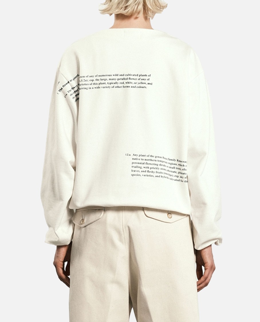 Tanaka Relaxed Crewneck Sweatshirt With Striking Abstract Print In White