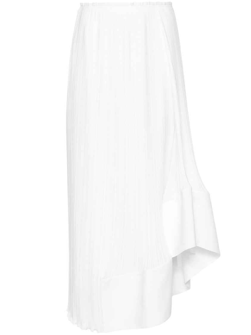 Lanvin Pleated Midi Skirt In White