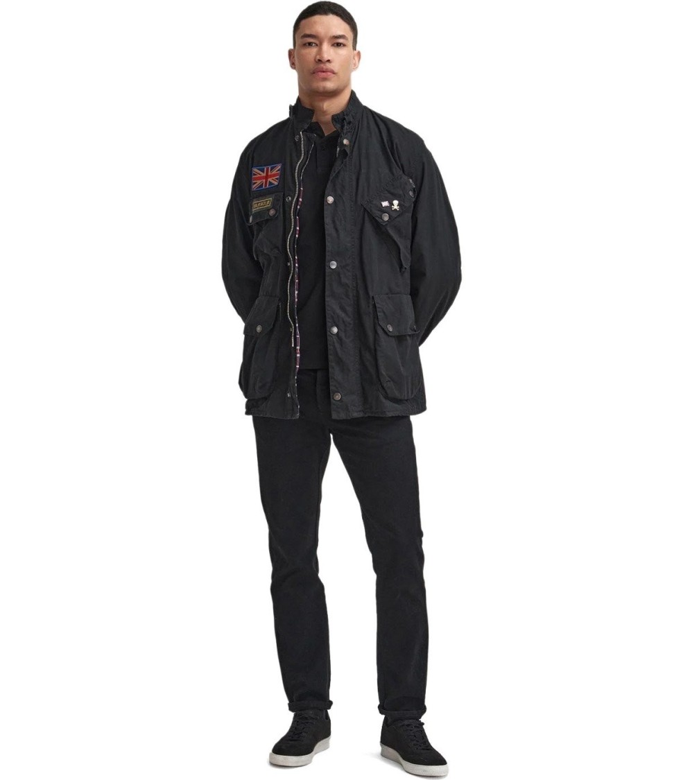 BARBOUR BARBOUR INTERNATIONAL STEVE MCQUEEN 60TH ANNIVERSARY WAX BLACK JACKET
