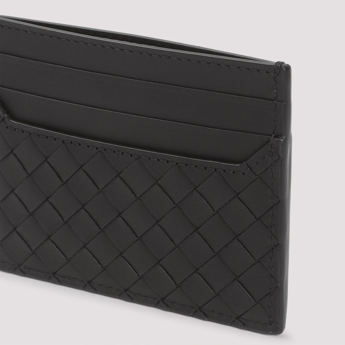 Shop Bottega Veneta Small Intreccio Credit Card Case In Black