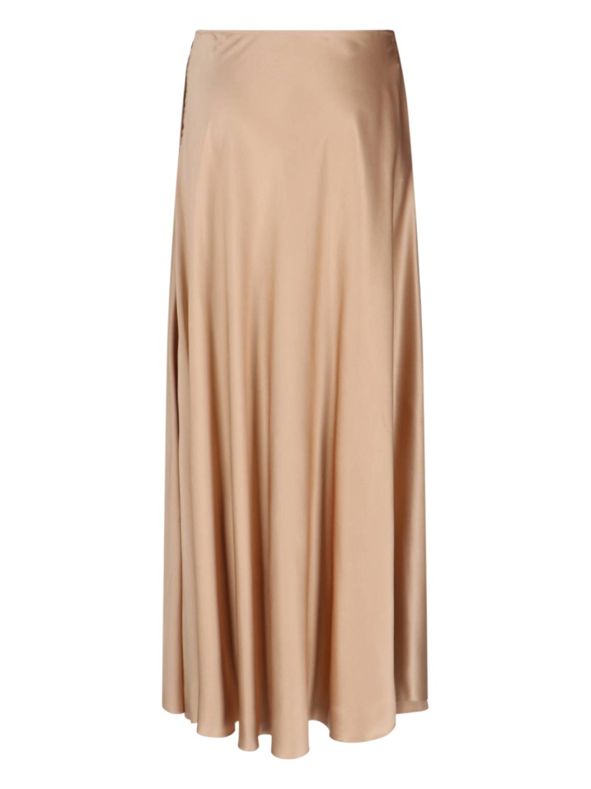 Ermanno Scervino High-waisted Midi Skirt With Draped Details In Neutral
