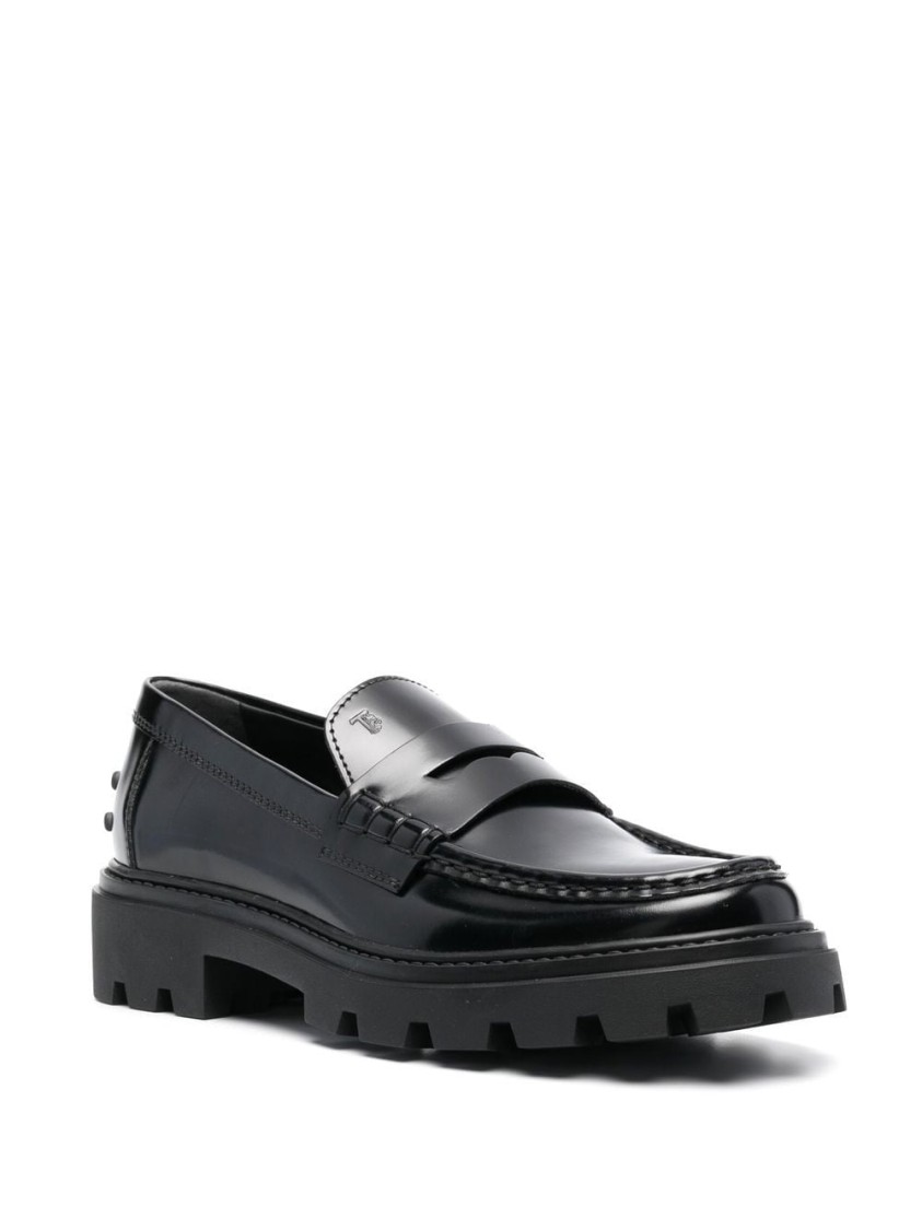 Tod's Gomma Pesante Loafers In Black