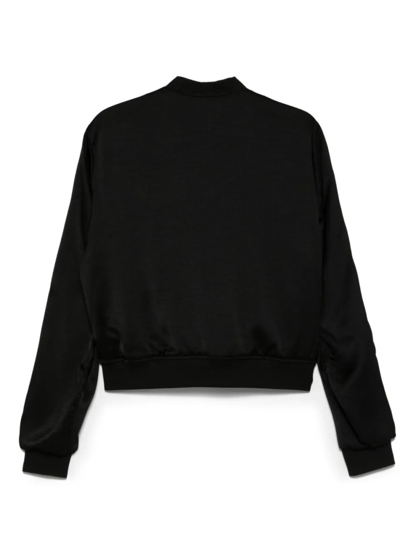 Dkny Studded Bomber Jacket With Ribbed Cuffs In Black