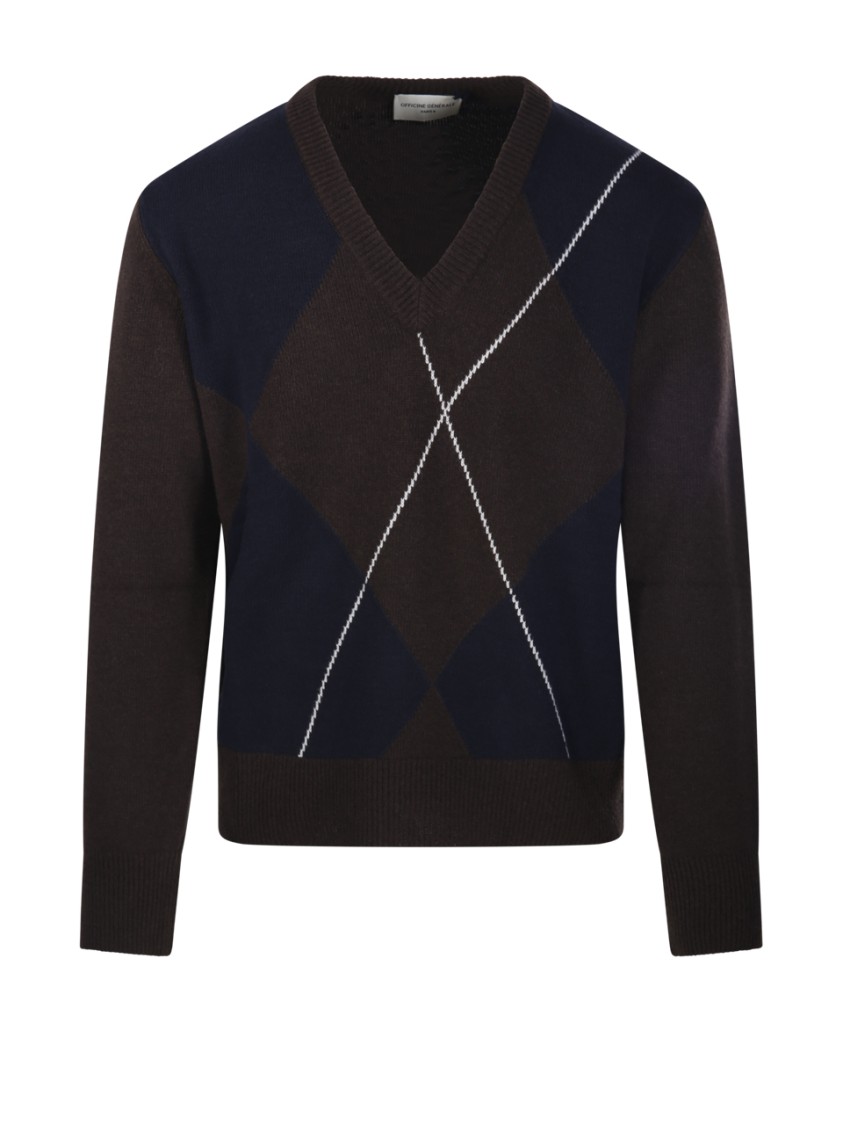 Officine Generale Manolo Sweater In Brown