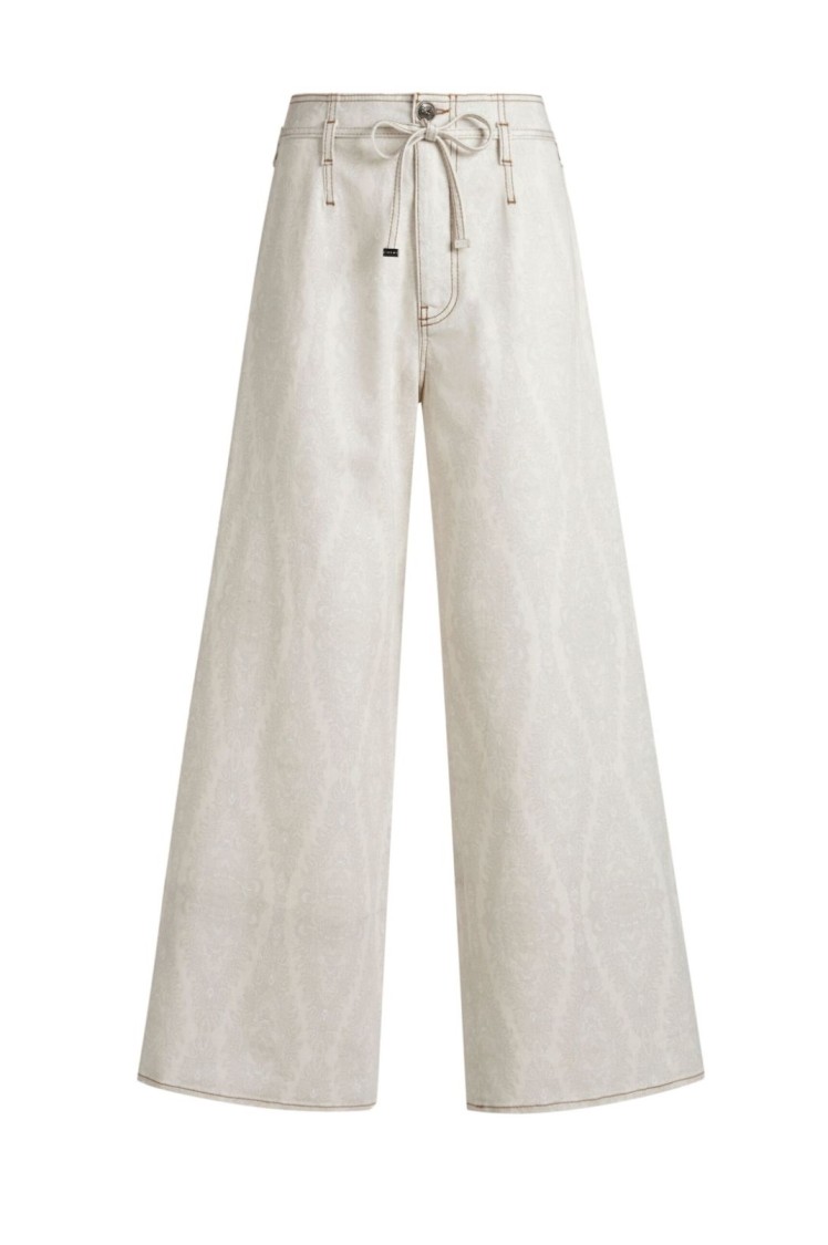 Etro Wide-leg Denim Jeans With High Waist In White