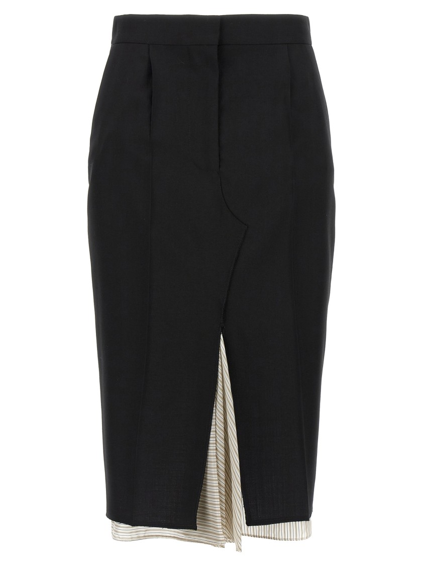 Marni Exposed Lining Skirt In Black