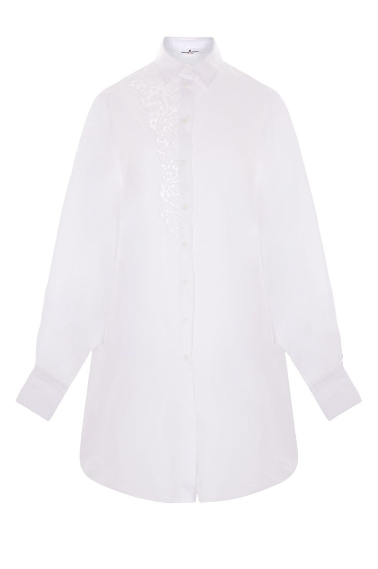 Ermanno Scervino Classic Button-down Shirt With Floral Embroidery In White