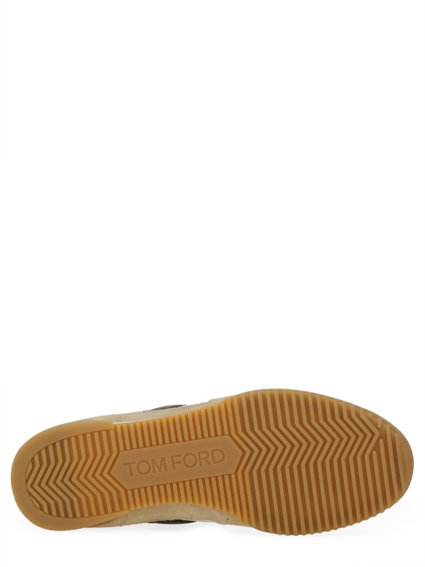 Tom Ford Terence Leather And Suede Sneakers In Brown