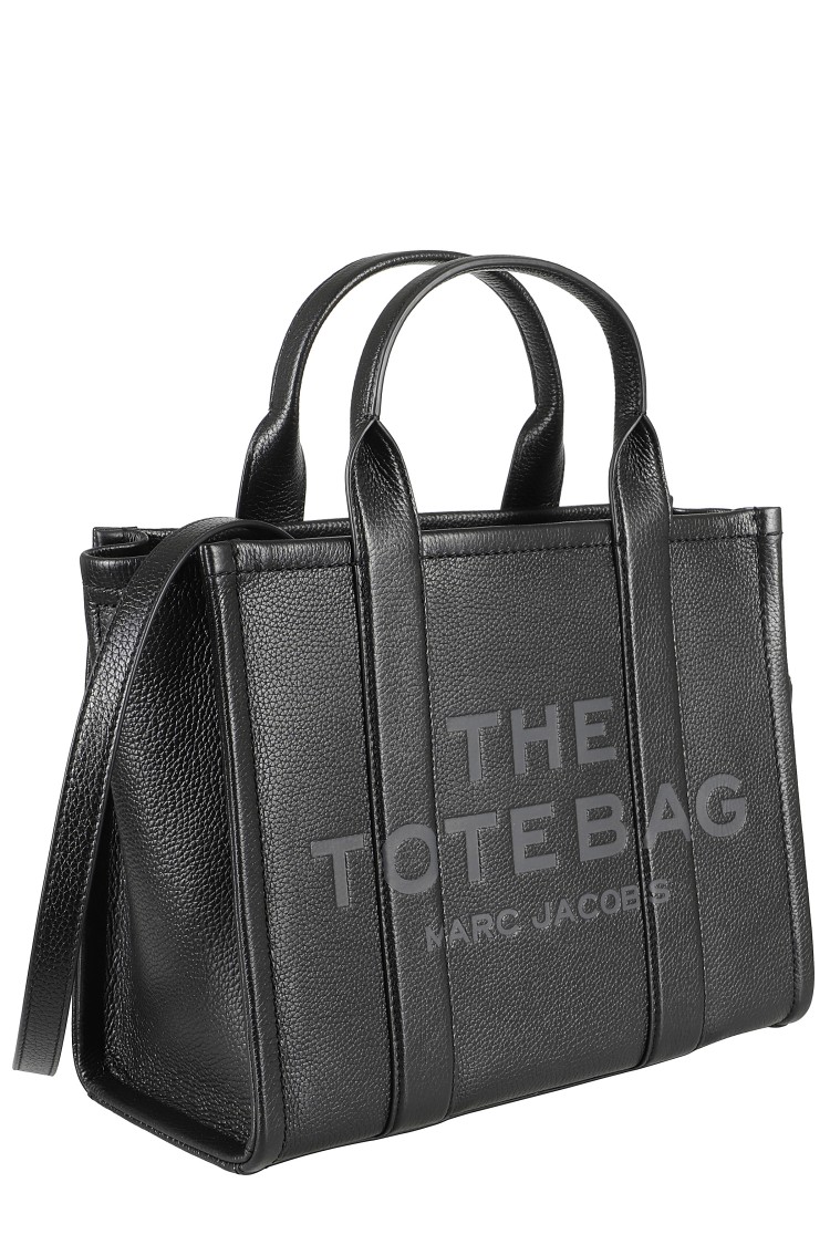 Marc Jacobs Structured Full-grain Leather Medium Tote In Black