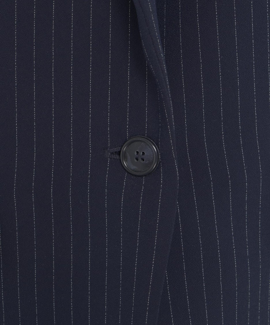 Ottod'ame Single-breasted Blazer With Contrasting Back Panel And Pinstripes In Blue