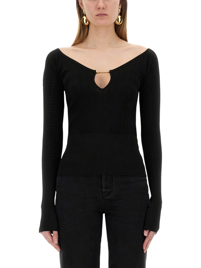 Jacquemus Pralù Long-sleeved Top In Black