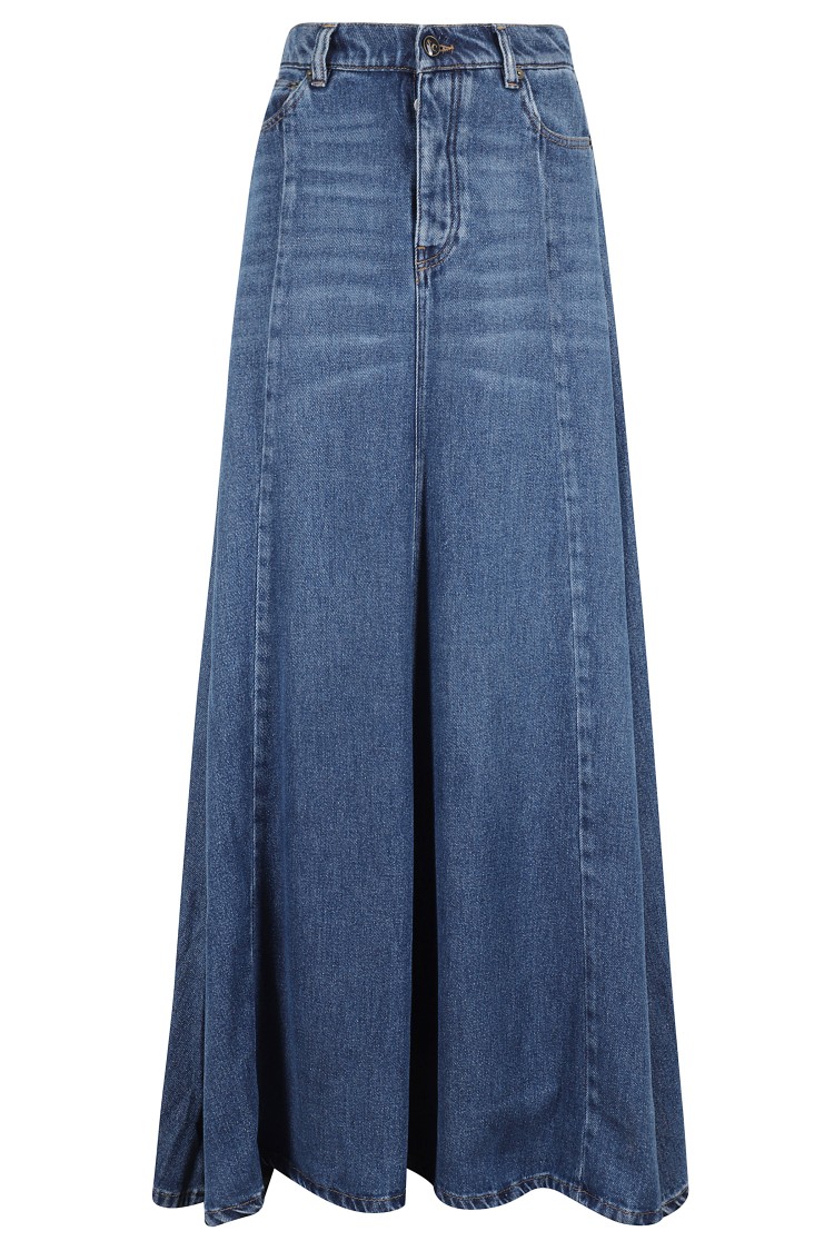 Semicouture Semi Couture Mirella Flared Denim Skirt In Blue