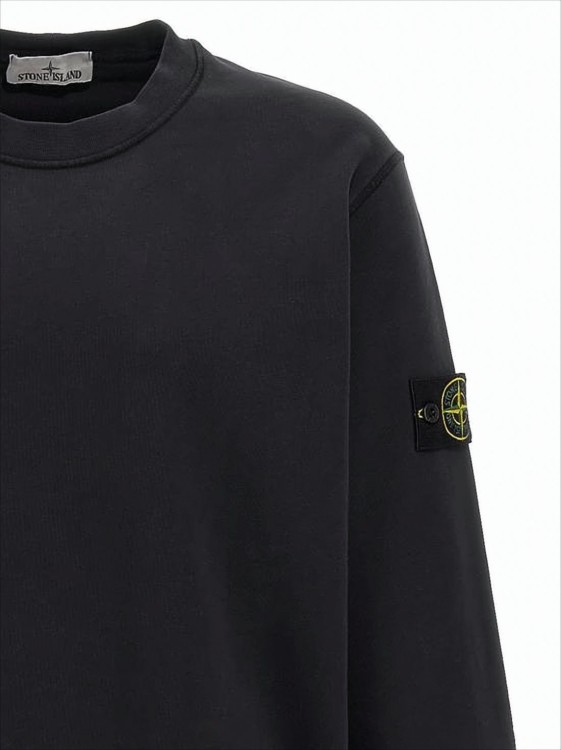 トップス Stone  sweatshirt L black 21aw Stone Island Minimalist Black Long-Sleeve Sweatshirt With
