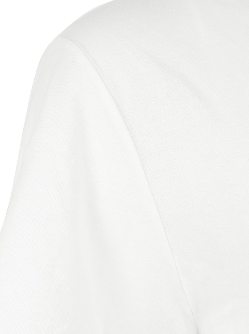 Golden Goose Ribbed Crew-neck Cotton T-shirt With Short Sleeves In White
