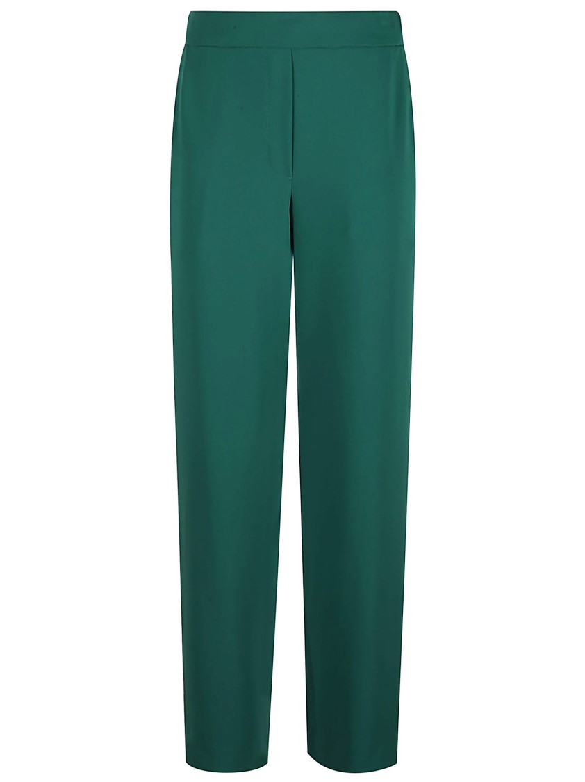 P.a.r.o.s.h . Straight-leg Trousers With Elasticated Waistband And Smooth Finish In Green