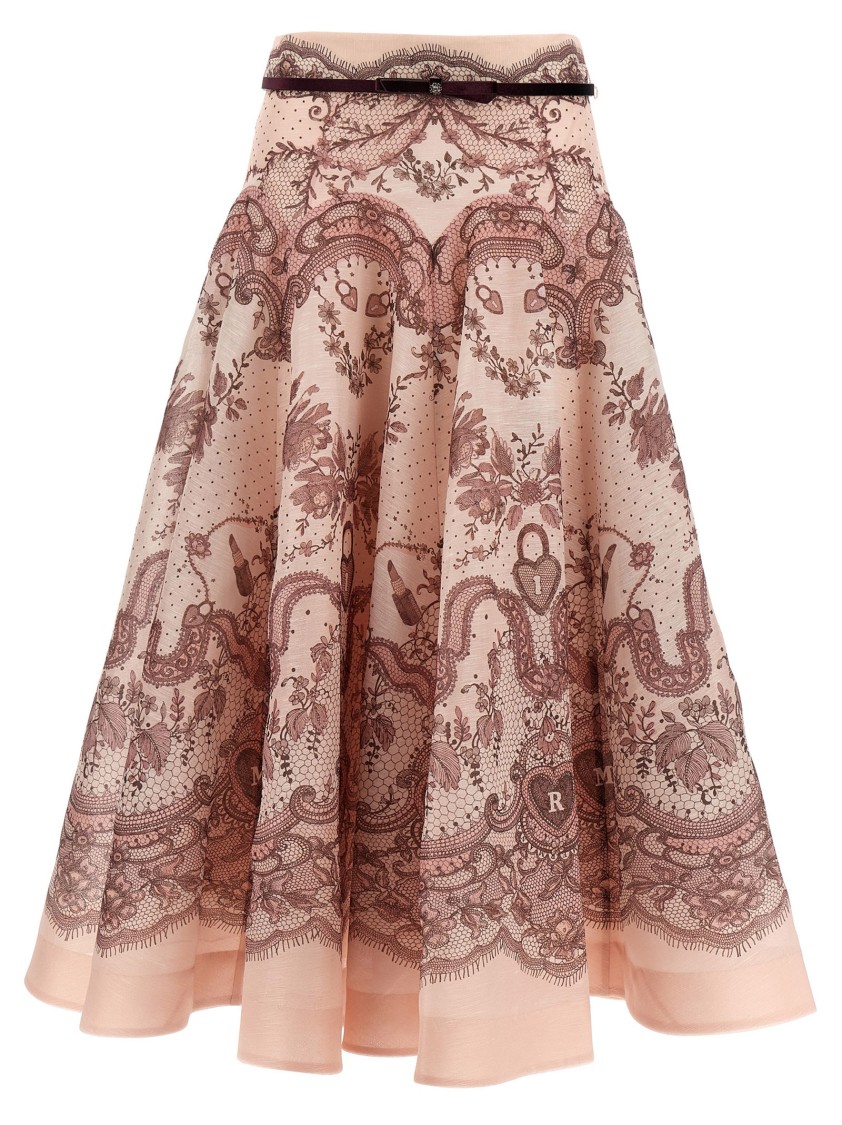 Zimmermann 'crush Flared Midi' Skirt