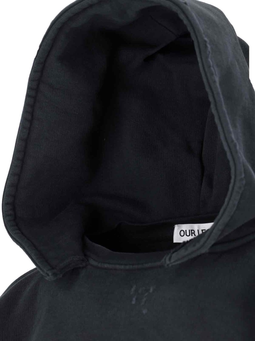 Our Legacy Relic Cropped Distressed Cotton-jersey Hoodie